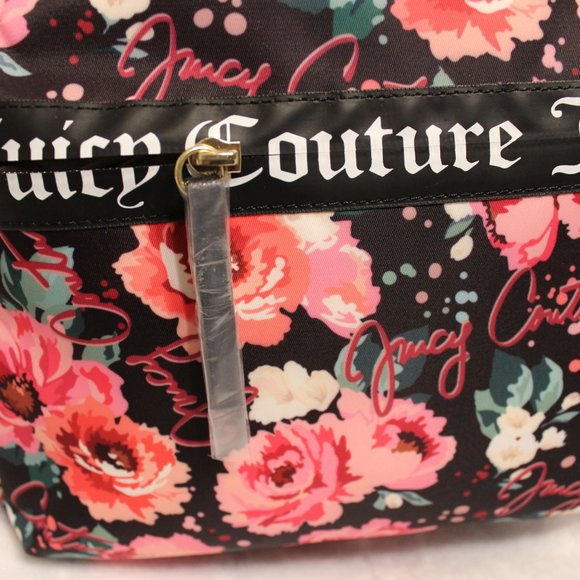 JUICY COUTURE black & pink floral backpack purse. NWT. main image 3